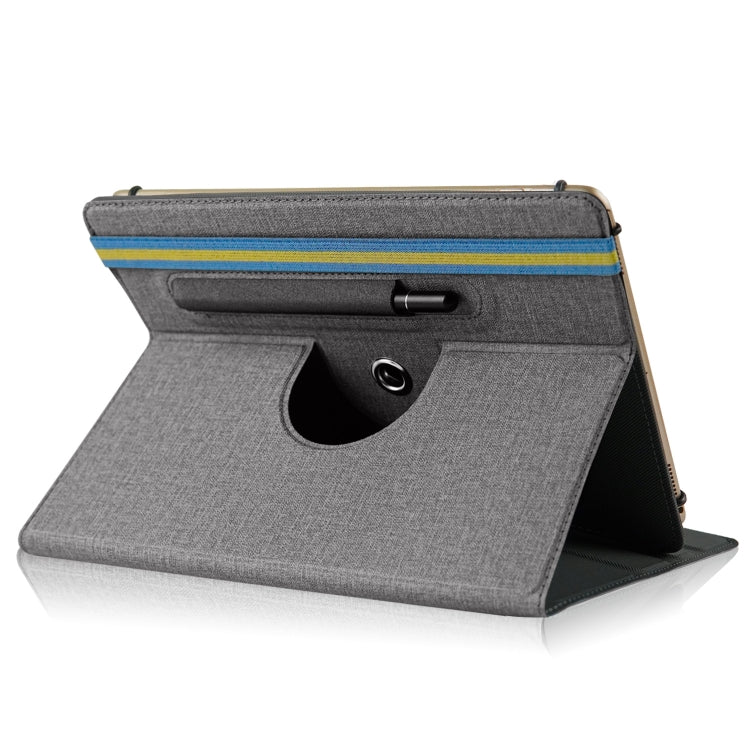 For 10 inch Cloth Texture 360 Rotation Horizontal Flip Universal Tablet PC Leather Case with Pen Slot(Grey) - free shipping - PMC TechLife - Order now!