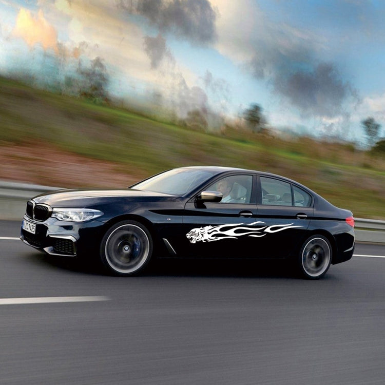 2 PCS/Set D-815 Flame Lion Pattern Car Modified Decorative Sticker(White) - Decorative Sticker by PMC TechLife | Online Shopping South Africa | PMC TechLife | Buy Now Pay Later Mobicred