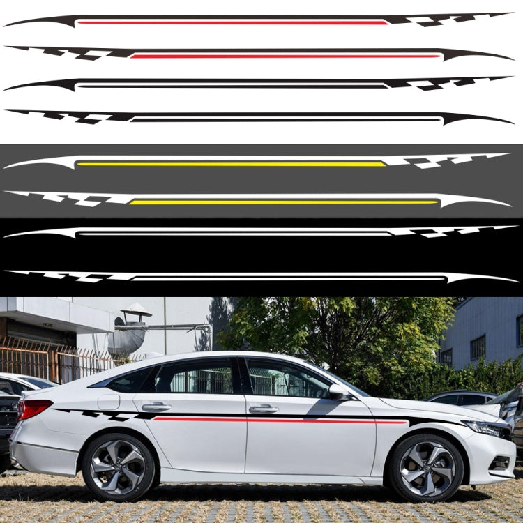 2 PCS/Set D-934 Waistline Pattern Car Modified Decorative Sticker(White Yellow) - Decorative Sticker by PMC TechLife | Online Shopping South Africa | PMC TechLife | Buy Now Pay Later Mobicred