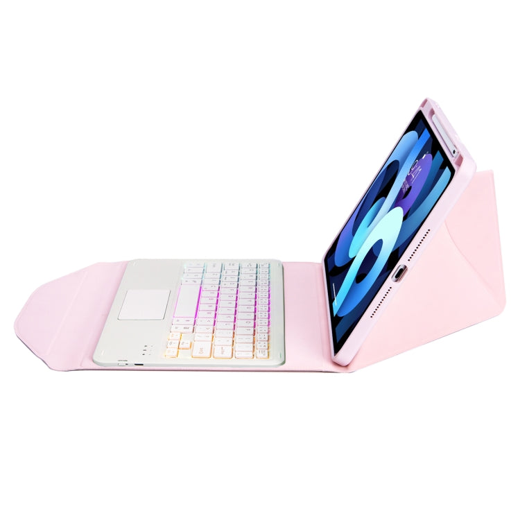 Z11B-AS Pen Slot Touchpad Backlight Bluetooth Keyboard Leather Tablet Case For iPad Pro 11 2021/2020/2018(Pink) - For iPad Pro by PMC TechLife | Online Shopping South Africa | PMC TechLife