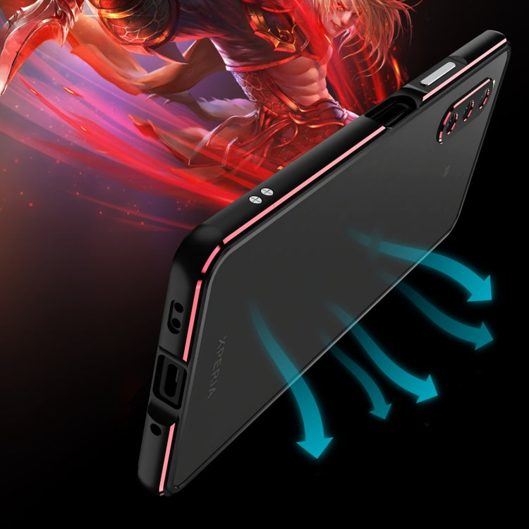 For Sony Xperia 10 ��� Aurora Series Lens Protector + Metal Frame Protective Phone Case(Black+Purple) - Sony Cases by PMC TechLife | Online Shopping South Africa | PMC TechLife | Buy Now Pay Later Mobicred