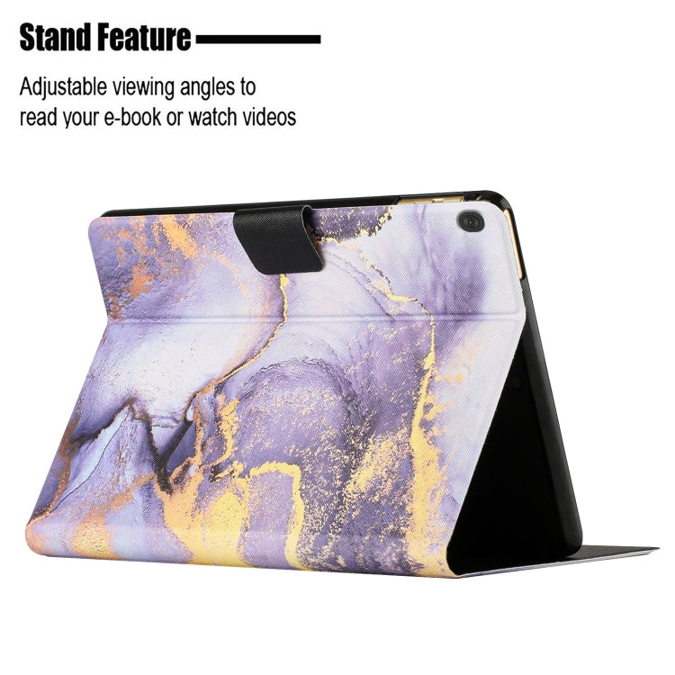 For Lenovo Tab M10 X605F X505 Marble Pattern Smart Leather Tablet Case(Purple) - Lenovo by PMC TechLife | Online Shopping South Africa | PMC TechLife | Buy Now Pay Later Mobicred