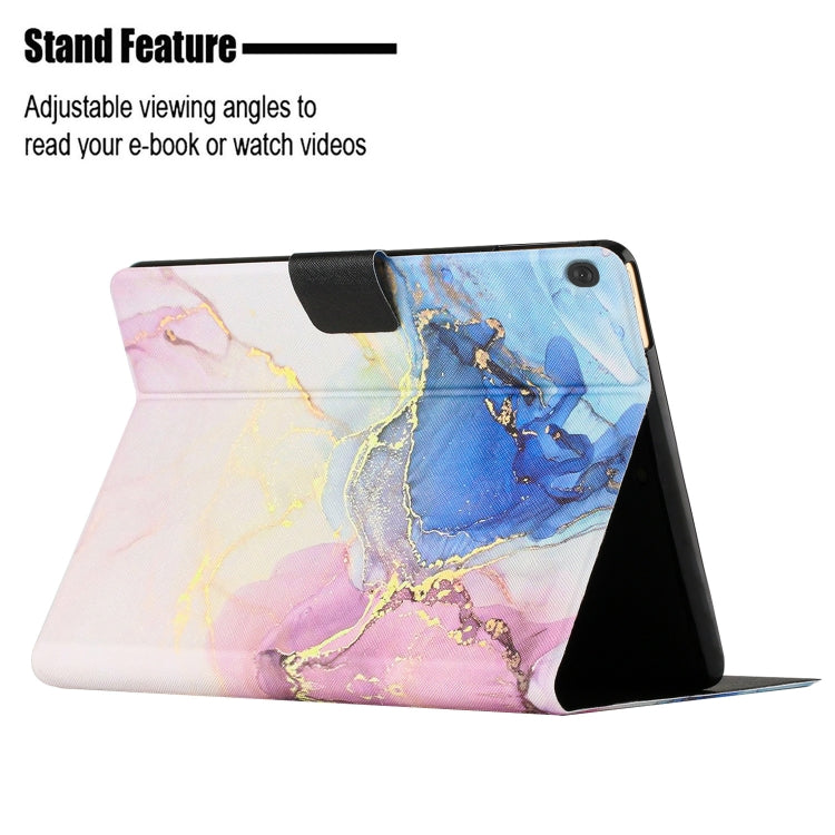 For Lenovo Tab M10 X605F X505 Marble Pattern Smart Leather Tablet Case(Pink Blue) - Lenovo by PMC TechLife | Online Shopping South Africa | PMC TechLife | Buy Now Pay Later Mobicred
