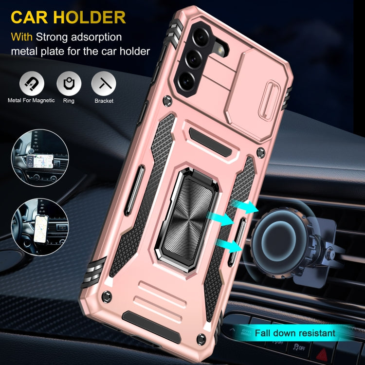 For Samsung Galaxy S21 5G Armor PC + TPU Camera Shield Phone Case(Rose Gold) - Galaxy S21 5G Cases by PMC TechLife | Online Shopping South Africa | PMC TechLife