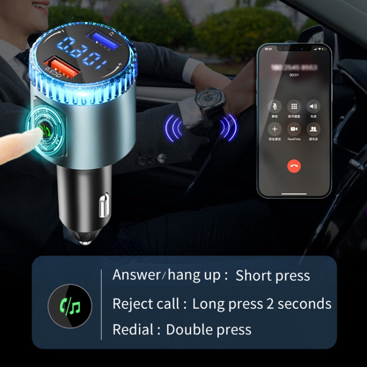 BC77 QC3.0 Fast Charging Car Bluetooth Hands-free MP3 Player FM Transmitter(Navy Blue) - Bluetooth Car Kits by PMC TechLife | Online Shopping South Africa | PMC TechLife | Buy Now Pay Later Mobicred