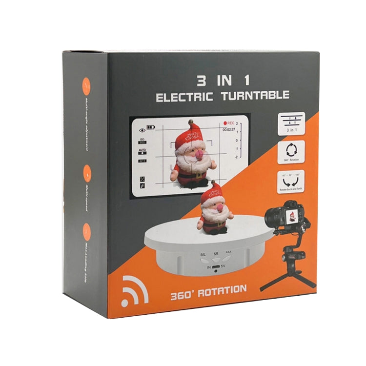 3 in 1 Remote Electric Rotating Display Stand Turntable(White) - by PMC TechLife | Online Shopping South Africa | PMC TechLife | Buy Now Pay Later Mobicred