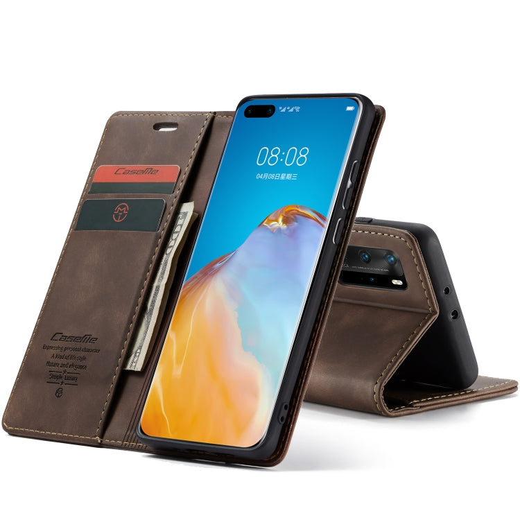 For Huawei P40 Pro CaseMe-013 Multifunctional Horizontal Flip Leather Case with Card Slot & Holder & Wallet(Coffee) - free shipping - PMC Jewellery - Order now!