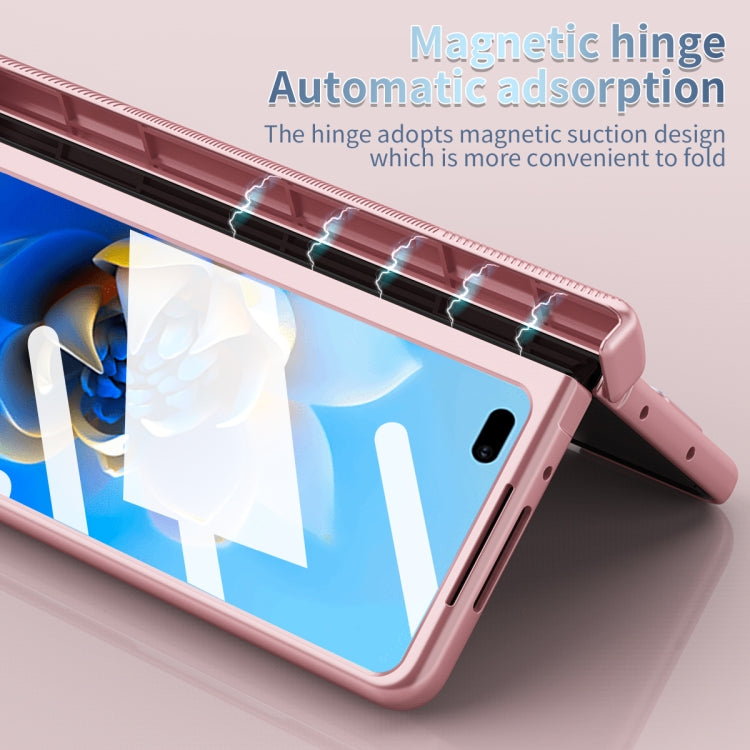 For Huawei Mate X2 Electroplating Hinged Folding Phone Case with S Pen Fold Edtion(Pink) - Huawei Cases by PMC TechLife | Online Shopping South Africa | PMC TechLife | Buy Now Pay Later Mobicred