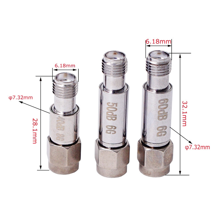 25dBi SMA Attenuator DC-6GHz SMA Coaxial Fixed Connectors - Connectors by PMC TechLife | Online Shopping South Africa | PMC TechLife | Buy Now Pay Later Mobicred