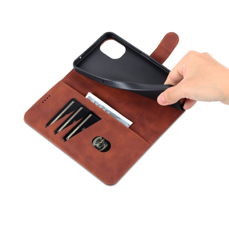 For Nothing Phone 1 AZNS Skin Feel Calf Texture Flip Leather Phone Case (Brown) - Nothing Cases by AZNS | Online Shopping South Africa | PMC Jewellery | Buy Now Pay Later Mobicred