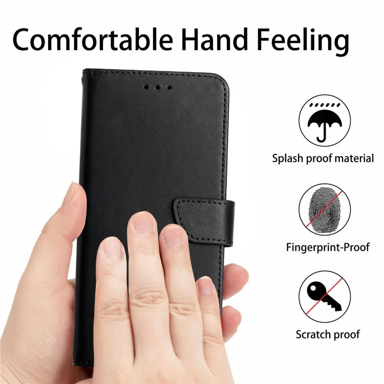 For Tecno Camon 17P Genuine Leather Fingerprint-proof Horizontal Flip Phone Case(Black) - Tecno Cases by PMC TechLife | Online Shopping South Africa | PMC TechLife | Buy Now Pay Later Mobicred