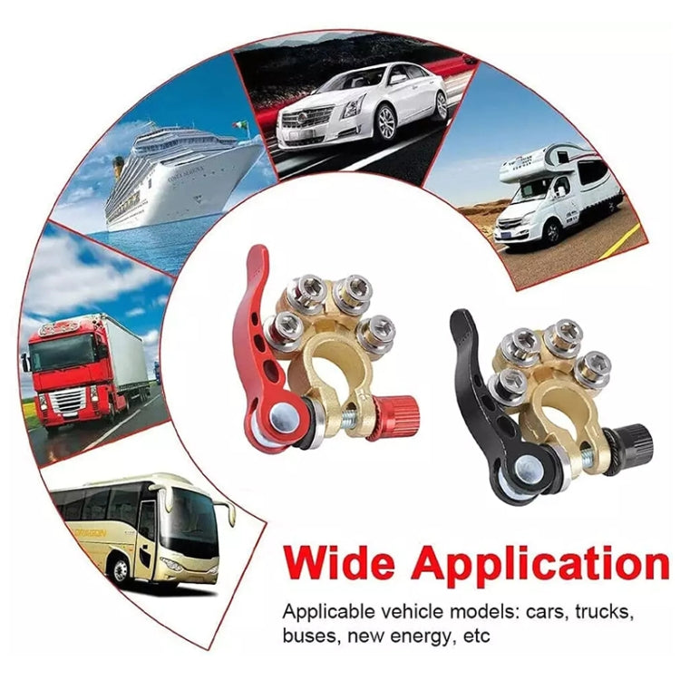 1 Pair Car Battery Terminals Quick Disconnect Cables Connectors, with L Wrench + Insulation Pad + Brush - Booster Cable & Clip by PMC Jewellery | Online Shopping South Africa | PMC Jewellery | Buy Now Pay Later Mobicred