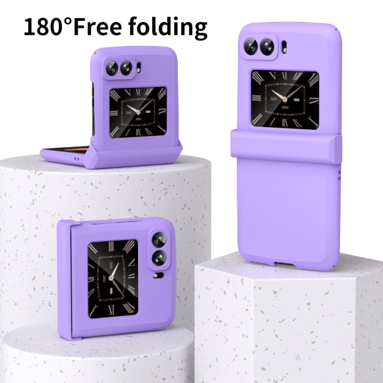 For Motorola Moto Razr 2022 Skin Feel Macaron Three-piece Set Hinge Phone Case(Purple) - Motorola Cases by PMC TechLife | Online Shopping South Africa | PMC TechLife | Buy Now Pay Later Mobicred