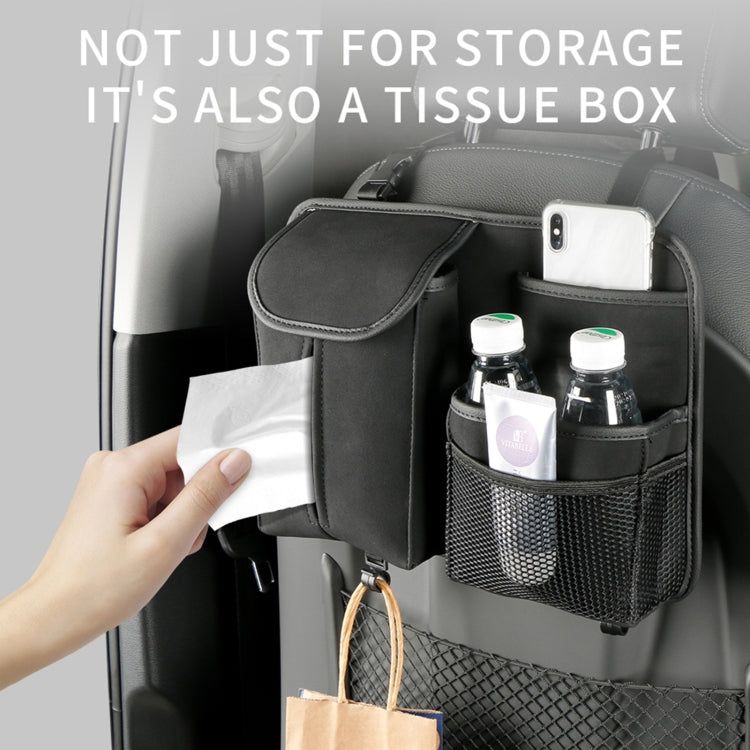 Car Seat Back Hanging Bag Sheepskin Leather Storage Bag With Hook(Black) - Seat Accessories by PMC TechLife | Online Shopping South Africa | PMC TechLife | Buy Now Pay Later Mobicred