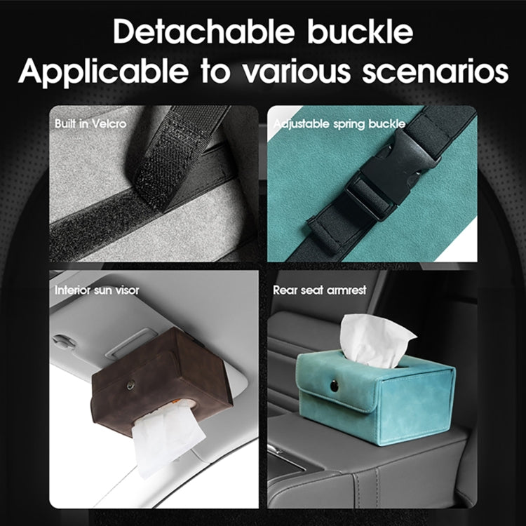 Car Hanging Type Tissue Box Sheepskin Leather Facial Tissue Case(Grey) - Tissue Boxes by PMC TechLife | Online Shopping South Africa | PMC TechLife | Buy Now Pay Later Mobicred