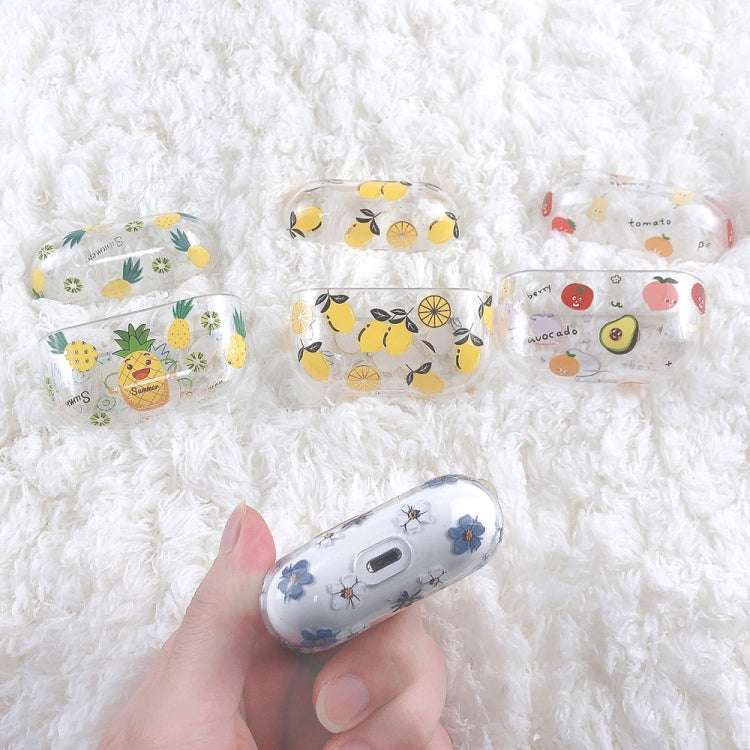 For AirPods Pro 2 Bronzing Fruit Pattern PC Earphone Hard Protective Case(Banana Leaves) - For AirPods Pro 2 by PMC Jewellery | Online Shopping South Africa | PMC Jewellery | Buy Now Pay Later Mobicred