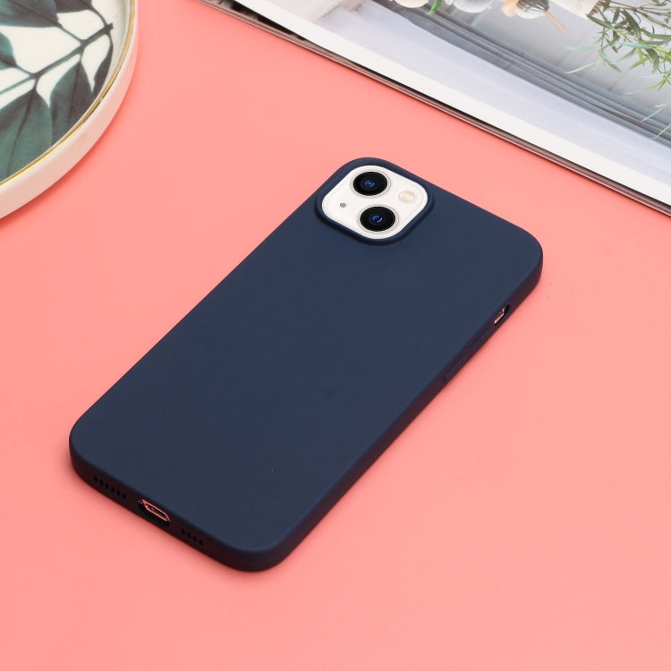 For iPhone 14 Plus Solid Color Frosted Silicone Phone Case(Navy Blue) - iPhone 14 Plus Cases by PMC TechLife | Online Shopping South Africa | PMC TechLife