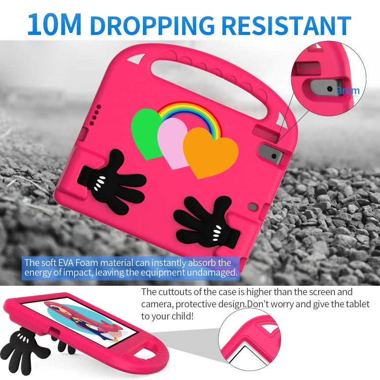 For Lenovo Tab B10 10.1 2020 Love Small Palm Holder EVA Tablet Case(Rose Red) - Lenovo by PMC TechLife | Online Shopping South Africa | PMC TechLife | Buy Now Pay Later Mobicred