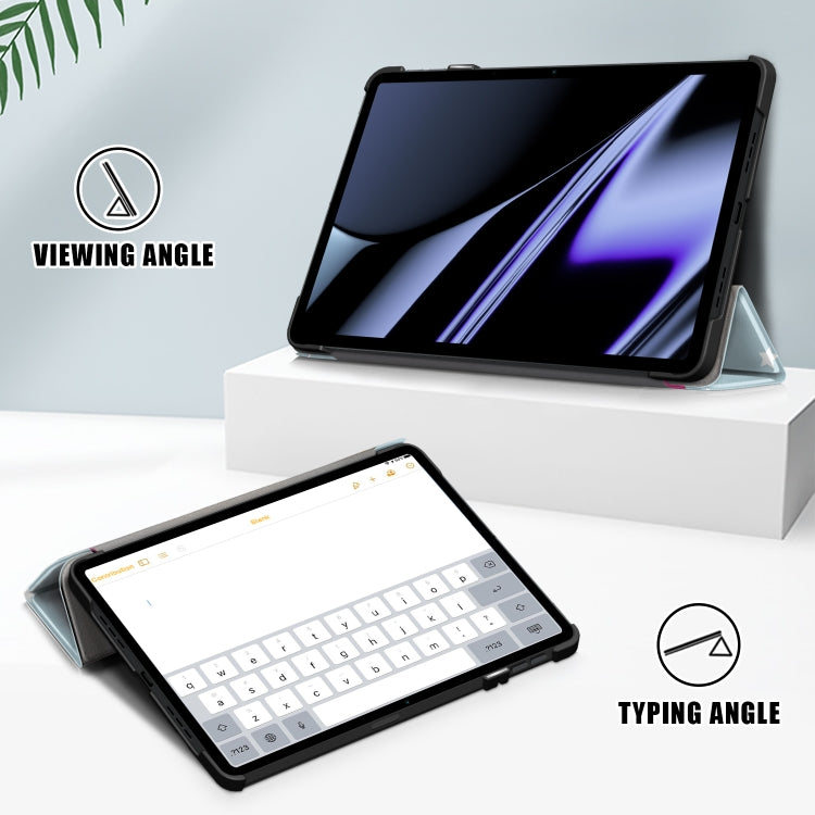 For OPPO Pad 11 inch 3-folding Magnetic Buckle Coloured Drawing Leather Tablet Case(Rainbow Unicorn) - OPPO by PMC TechLife | Online Shopping South Africa | PMC TechLife | Buy Now Pay Later Mobicred