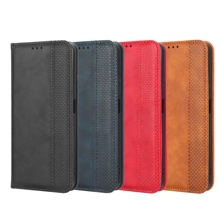 For Blackview OSCAL C80 Magnetic Buckle Retro Texture Leather Phone Case(Red) - More Brand by PMC TechLife | Online Shopping South Africa | PMC TechLife | Buy Now Pay Later Mobicred