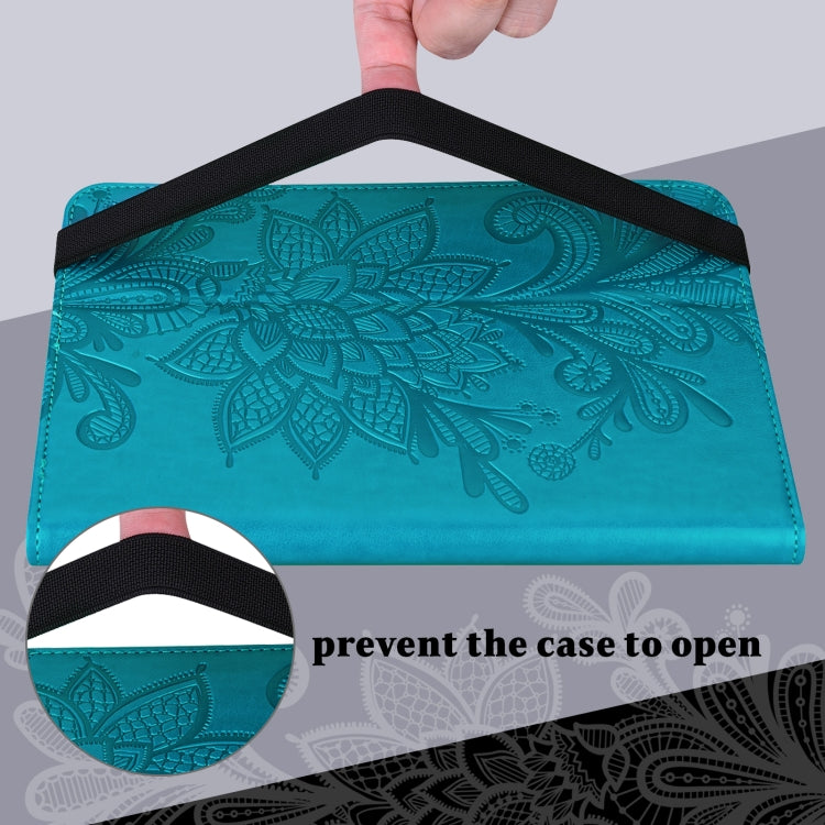 For Realme Pad X Lace Flower Embossing Pattern Leather Tablet Case(Blue) - Realme by PMC TechLife | Online Shopping South Africa | PMC TechLife | Buy Now Pay Later Mobicred