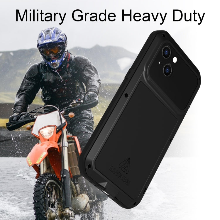 For iPhone 14 Plus LOVE MEI Metal Shockproof Life Waterproof Dustproof Phone Case(Army Green) - free shipping - PMC TechLife - Order now!