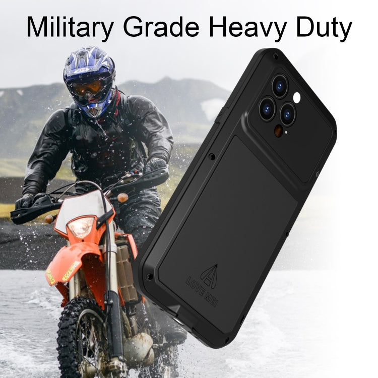 For iPhone 14 Pro LOVE MEI Metal Shockproof Life Waterproof Dustproof Phone Case(Yellow) - iPhone 14 Pro Cases by LOVE MEI | Online Shopping South Africa | PMC TechLife | Buy Now Pay Later Mobicred