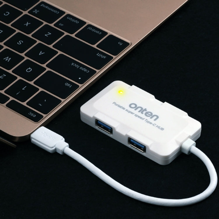Onten OTN-9102 4-port USB3.0 Portable HUB Docking Station(White) - free shipping - PMC Jewellery - Order now!