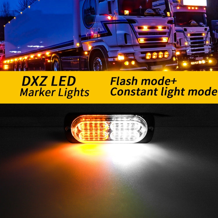 2pcs DC12-24V 3.2W Car 20LED Ultra-thin Strobe Light(White + Yellow Light) - Warning Lights by PMC TechLife | Online Shopping South Africa | PMC TechLife | Buy Now Pay Later Mobicred
