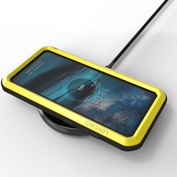 For Galaxy A51 LOVE MEI Metal Shockproof Waterproof Dustproof Protective Case(Yellow) - Galaxy Phone Cases by LOVE MEI | Online Shopping South Africa | PMC TechLife | Buy Now Pay Later Mobicred