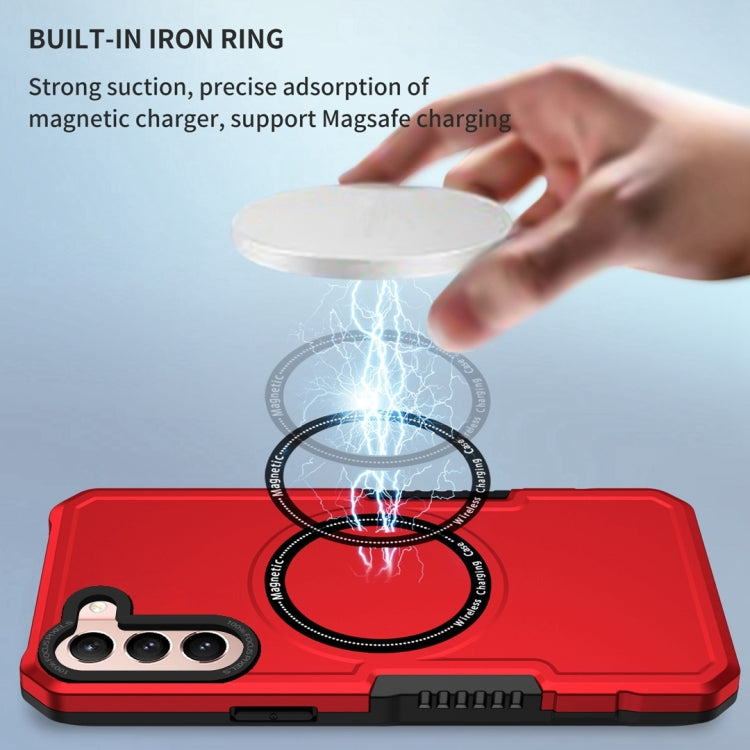 For Samsung Galaxy S21 5G MagSafe Shockproof Armor Phone Case(Red) - Galaxy S21 5G Cases by PMC TechLife | Online Shopping South Africa | PMC TechLife