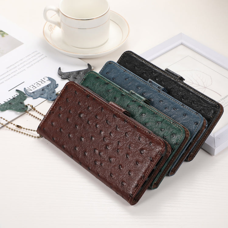 For Nokia X30 5G Ostrich Pattern Genuine Leather RFID Phone Case(Green) - Nokia Cases by PMC TechLife | Online Shopping South Africa | PMC TechLife | Buy Now Pay Later Mobicred
