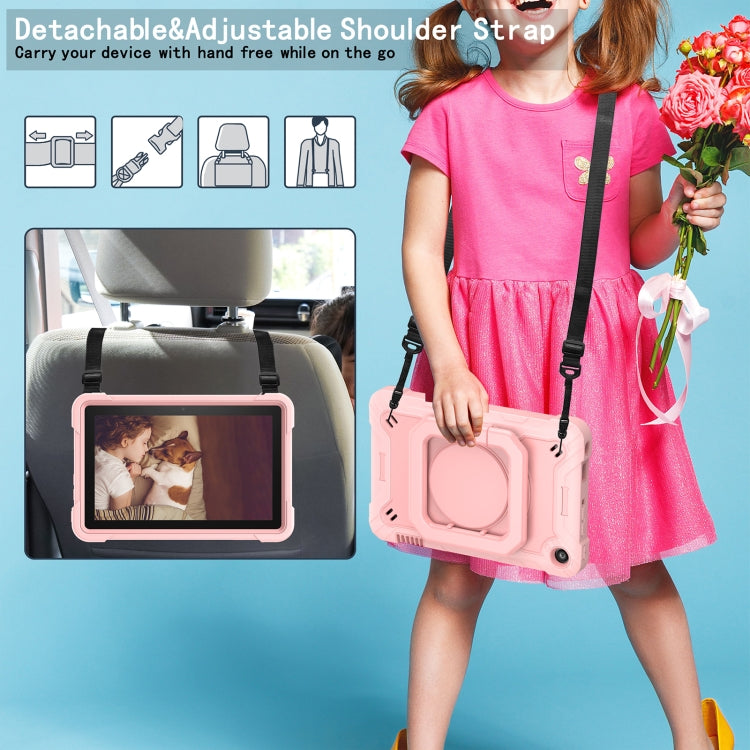 For Amazon Kindle Fire 7 2022 Silicone + PC Bracelet Holder Tablet Case(Rose Gold) - Amazon by PMC TechLife | Online Shopping South Africa | PMC TechLife | Buy Now Pay Later Mobicred