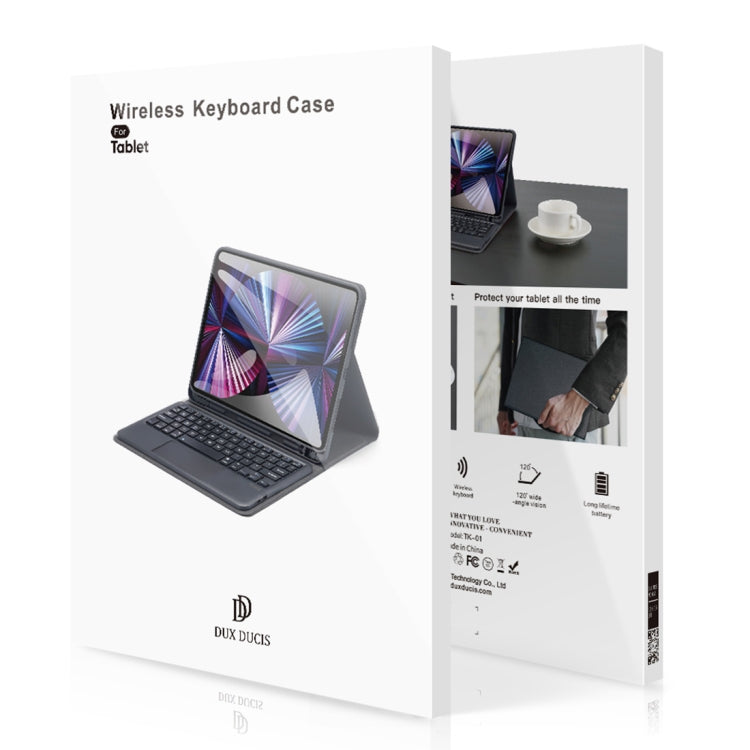 For iPad 10th Gen 10.9 2022 DUX DUCIS TK Series Bluetooth Keyboard Leather Case with Touchpad & Smart Sleep Function(Black) - Universal by DUX DUCIS | Online Shopping South Africa | PMC TechLife | Buy Now Pay Later Mobicred