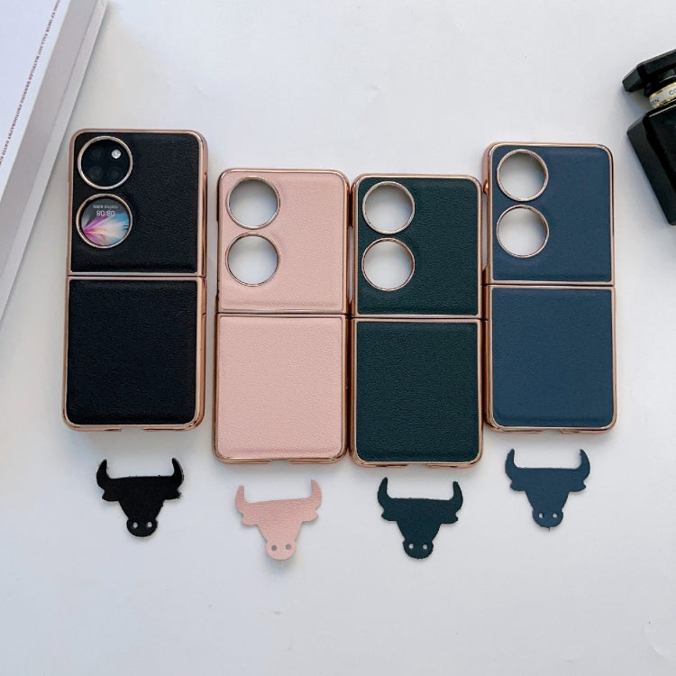 For Huawei P50 Pocket Nano Electroplating Genuine Leather Phone Case(Green) - Huawei Cases by PMC TechLife | Online Shopping South Africa | PMC TechLife | Buy Now Pay Later Mobicred