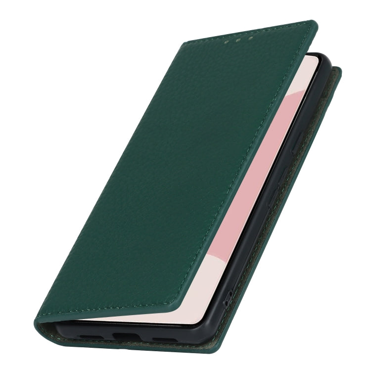 For Google Pixel 7 5G Litchi Texture Genuine Leather Phone Case(Dark Green) - Google Cases by PMC TechLife | Online Shopping South Africa | PMC TechLife | Buy Now Pay Later Mobicred