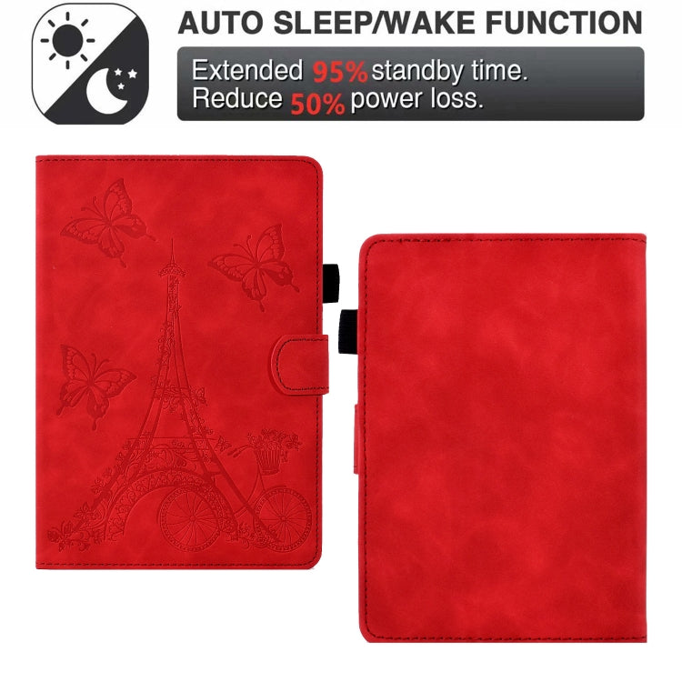 For Amazon Kindle Paperwhite 5 Tower Embossed Leather Smart Tablet Case(Red) - Amazon by PMC TechLife | Online Shopping South Africa | PMC TechLife | Buy Now Pay Later Mobicred