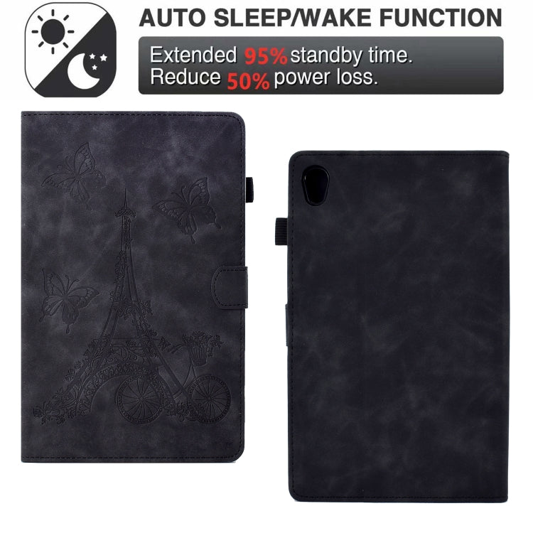For Lenovo Tab M10 Gen 2 Tower Embossed Leather Smart Tablet Case(Black) - Lenovo by PMC TechLife | Online Shopping South Africa | PMC TechLife | Buy Now Pay Later Mobicred