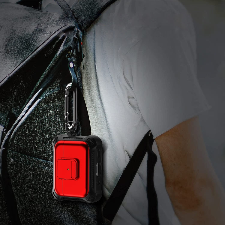 For AirPods Pro 2 TPU + PC Shockproof Earphone Protective Case with Switch(Army Green) - For AirPods Pro 2 by PMC Jewellery | Online Shopping South Africa | PMC Jewellery | Buy Now Pay Later Mobicred