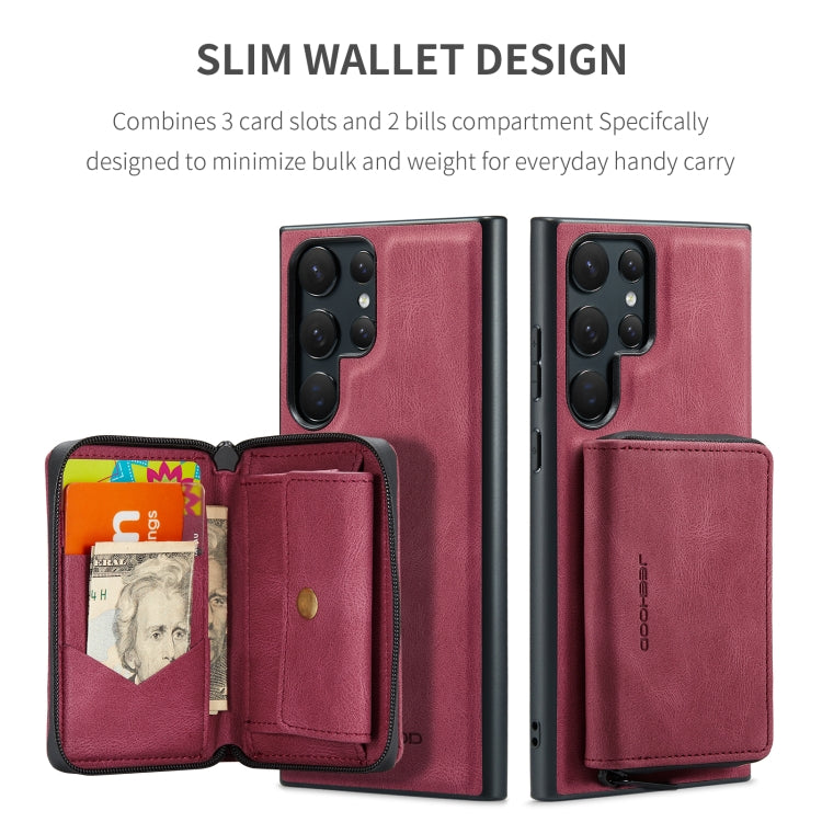 For Samsung Galaxy S24 Ultra 5G JEEHOOD Magnetic Zipper Horizontal Flip Leather Phone Case(Red) - free shipping - PMC Jewellery - Order now!