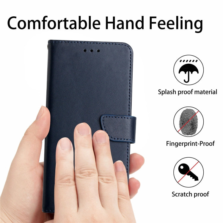 For Motorola Moto G53 5G/G13/G23 Genuine Leather Fingerprint-proof Flip Phone Case(Blue) - Motorola Cases by PMC TechLife | Online Shopping South Africa | PMC TechLife | Buy Now Pay Later Mobicred