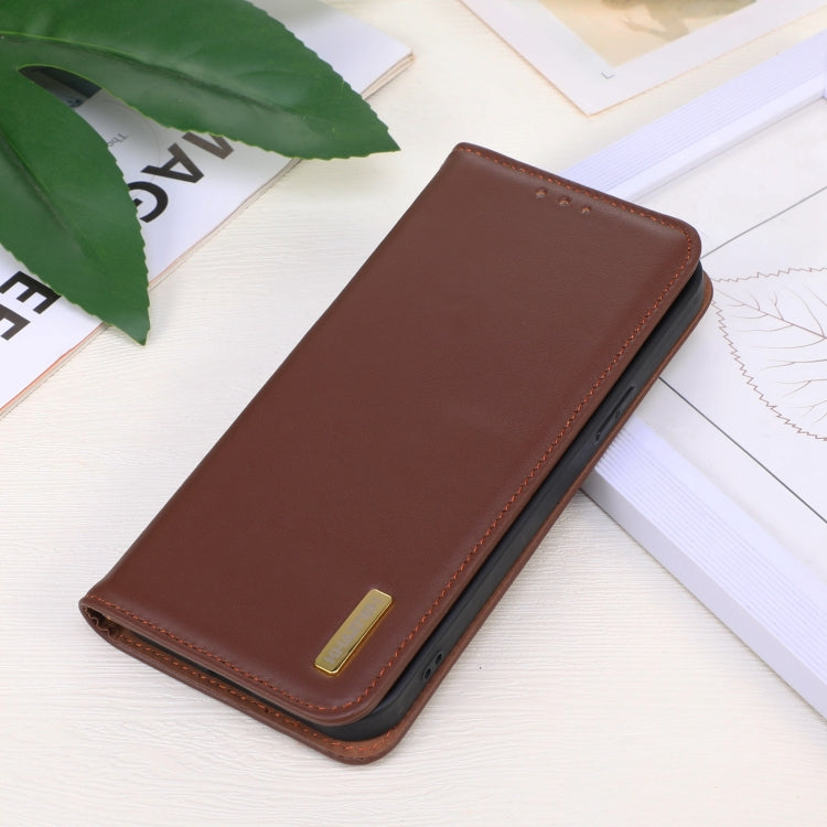 For OnePlus Nord CE 3 Lite KHAZNEH Nappa Top Layer Cowhide Leather Phone Case(Brown) - OnePlus Cases by PMC TechLife | Online Shopping South Africa | PMC TechLife | Buy Now Pay Later Mobicred