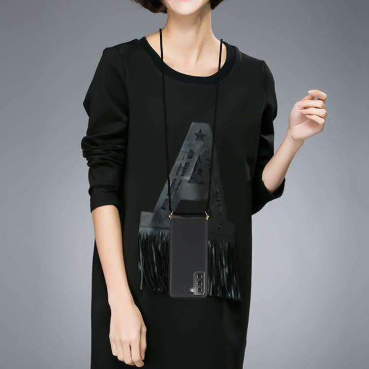 For Samsung Galaxy A54 5G Wheat Straw Material + TPU Phone Case with Lanyard(Black) - Galaxy Phone Cases by PMC TechLife | Online Shopping South Africa | PMC TechLife