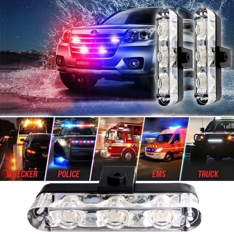 4 in 1 Car 12LEDs Grille Flash Lights Warning Lights with Wireless Remote Control, Color:Blue - free shipping - PMC TechLife - Order now!