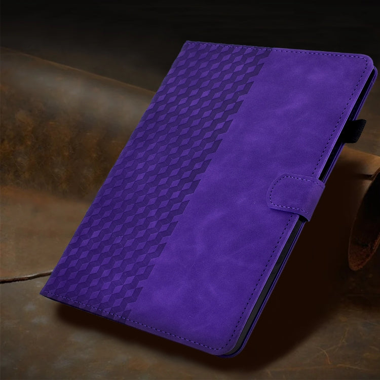 For Lenovo Tab M10 / M10 Plus FHD X606F Rhombus Embossed Leather Smart Tablet Case(Purple) - Lenovo by PMC TechLife | Online Shopping South Africa | PMC TechLife | Buy Now Pay Later Mobicred