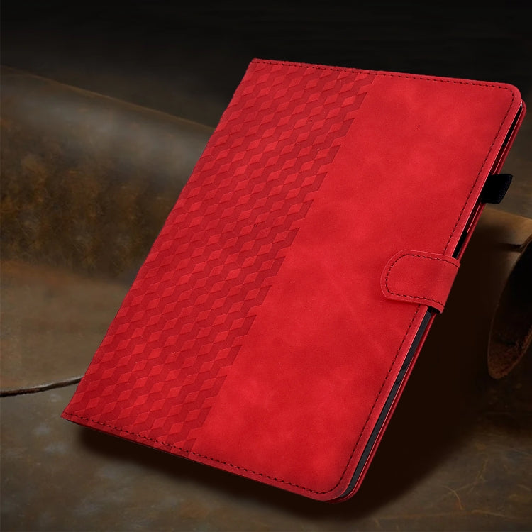 For Amazon Kindle Fire 7 2022 Rhombus Embossed Leather Tablet Case(Red) - Amazon by PMC TechLife | Online Shopping South Africa | PMC TechLife | Buy Now Pay Later Mobicred