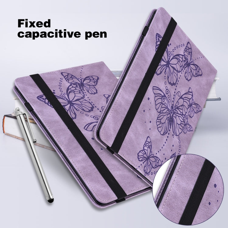 For Lenovo Pad Plus 2023 11.5 inch / Tab P11 Gen 2 Embossed Butterfly Pattern Leather Tablet Case(Purple) - Lenovo by PMC TechLife | Online Shopping South Africa | PMC TechLife | Buy Now Pay Later Mobicred