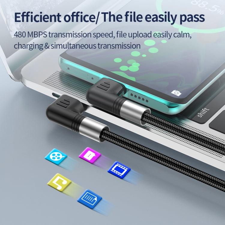 A9 30W USB-C/Type-C to 8 Pin Double Elbow Data Cable, Length:3m - free shipping - PMC Jewellery - Order now!