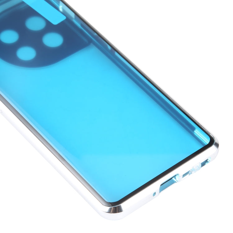 For OnePlus 11 Full Cover Magnetic Metal Tempered Glass Phone Case(Silver) - OnePlus Cases by PMC TechLife | Online Shopping South Africa | PMC TechLife | Buy Now Pay Later Mobicred