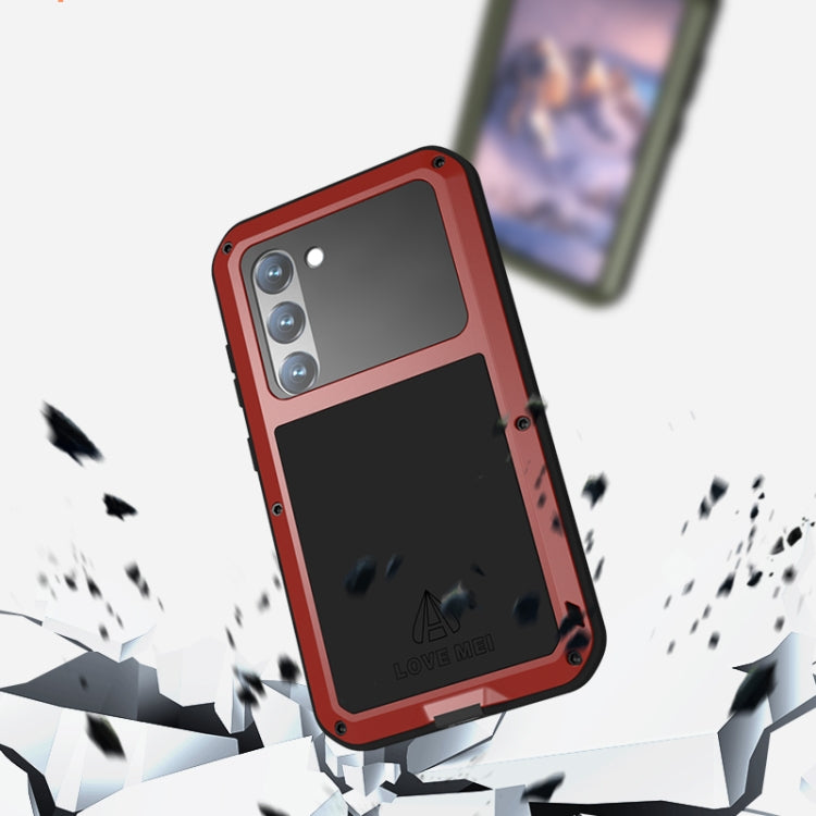 For Samsung Galaxy S23 5G LOVE MEI Metal Shockproof Life Water-resistant Dustproof Phone Case(Red) - free shipping - PMC TechLife - Order now!